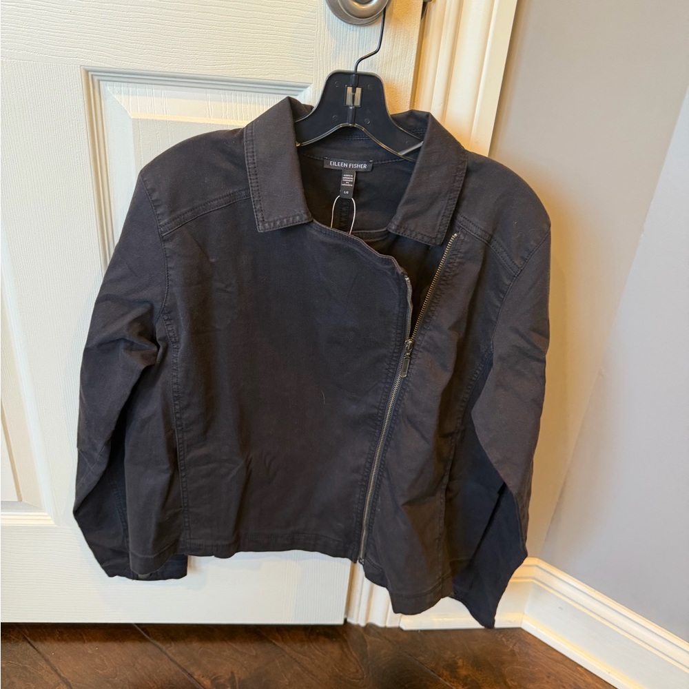 Eileen Fisher Women's Black Moto Jacket